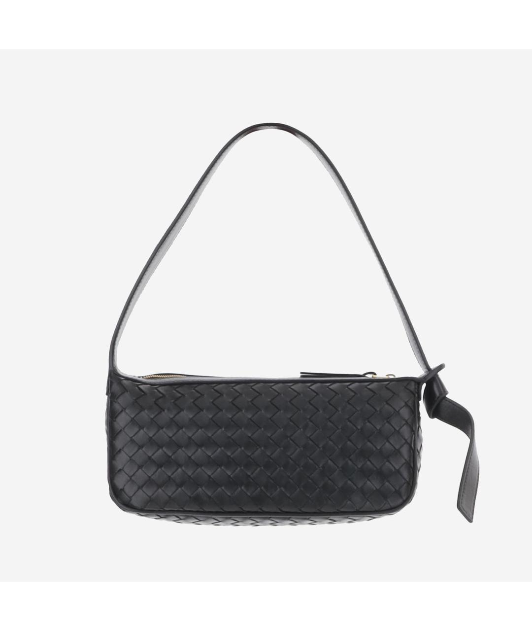 BOTTEGA VENETA Черная кожаная сумка через плечо, фото 5