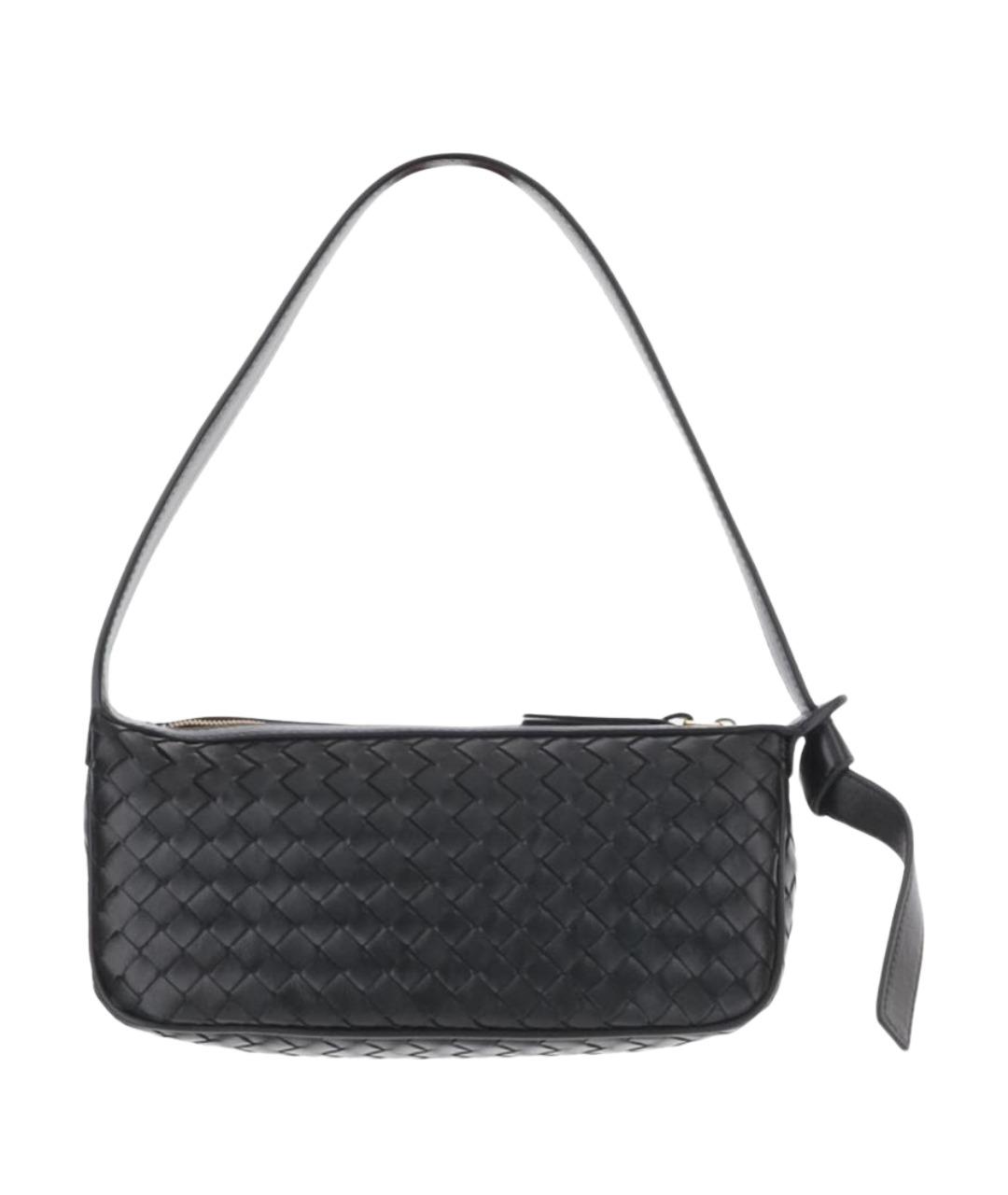 BOTTEGA VENETA Черная кожаная сумка через плечо, фото 1
