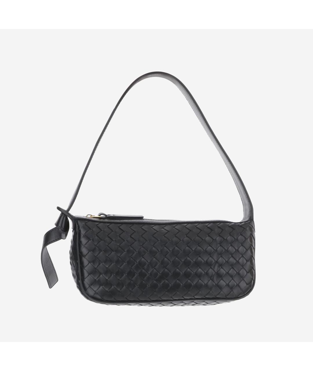 BOTTEGA VENETA Черная кожаная сумка через плечо, фото 3