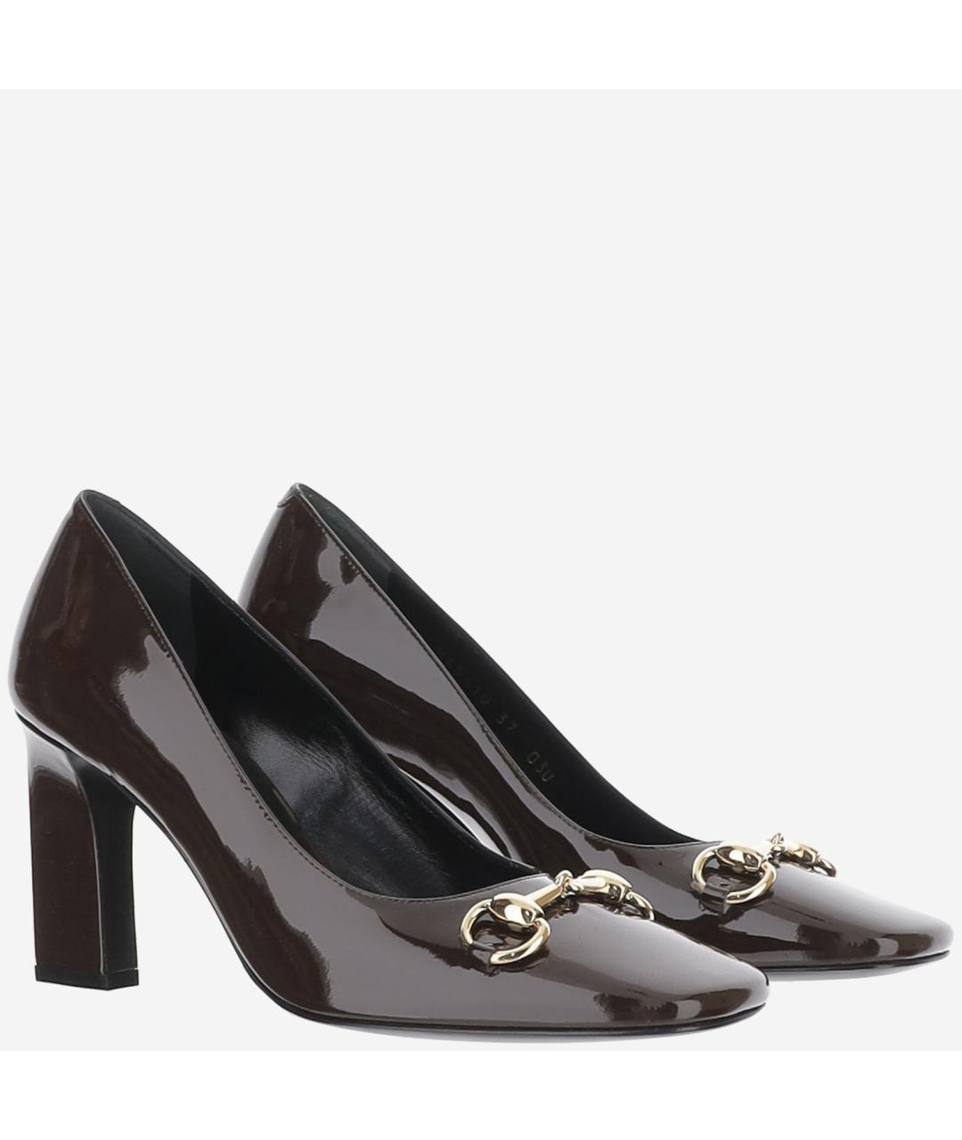 GUCCI Коричневые кожаные туфли, фото 2