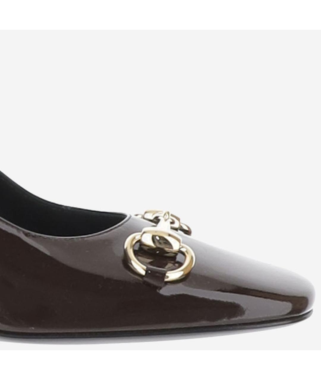 GUCCI Коричневые кожаные туфли, фото 4