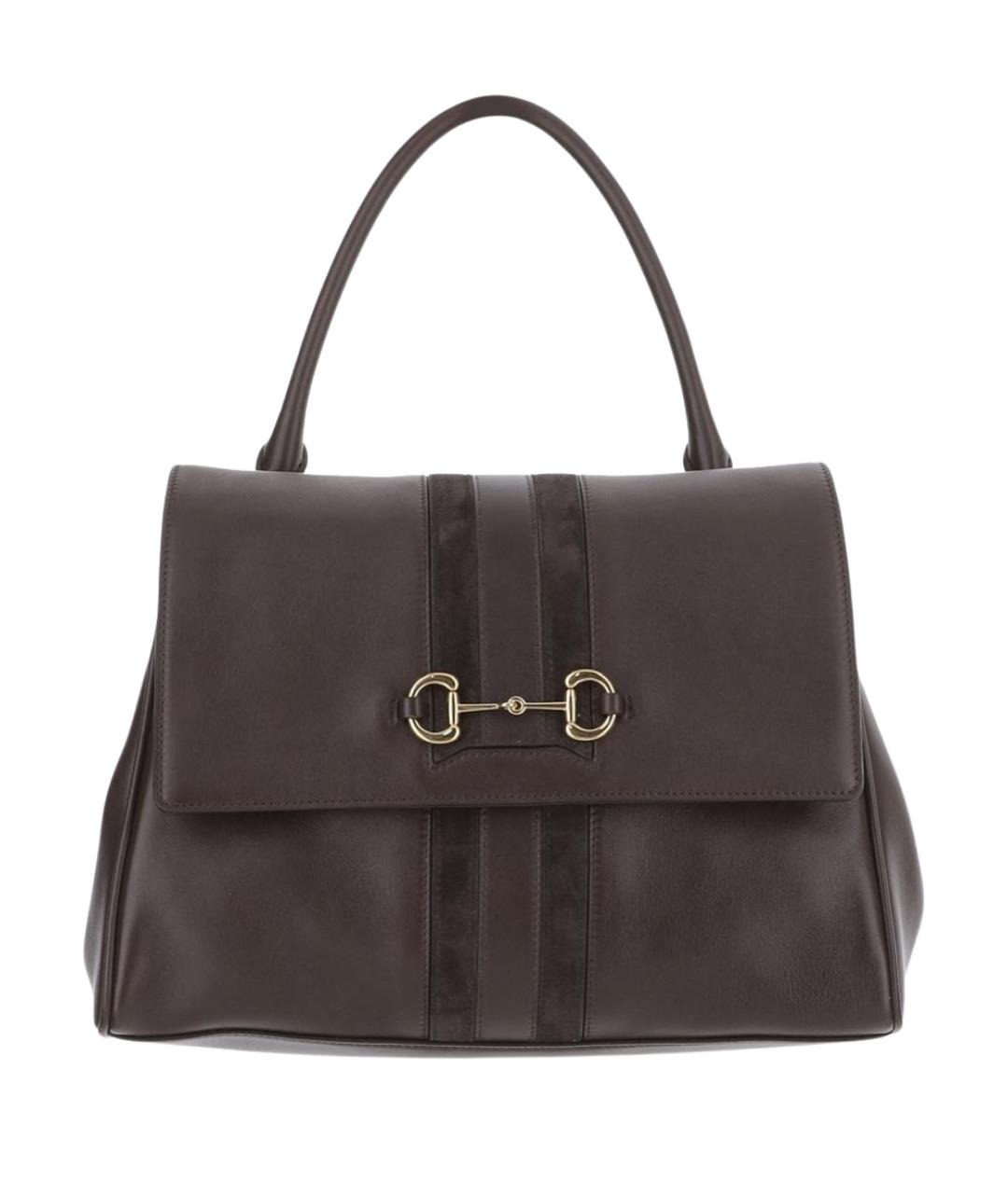 GUCCI Коричневая кожаная сумка тоут, фото 1