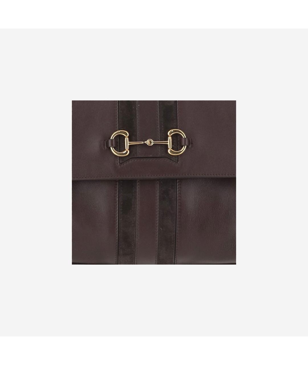 GUCCI Коричневая кожаная сумка тоут, фото 5