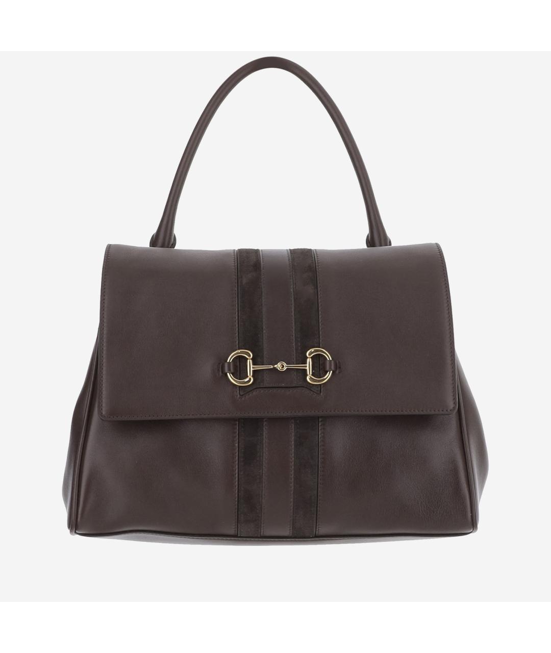 GUCCI Коричневая кожаная сумка тоут, фото 6