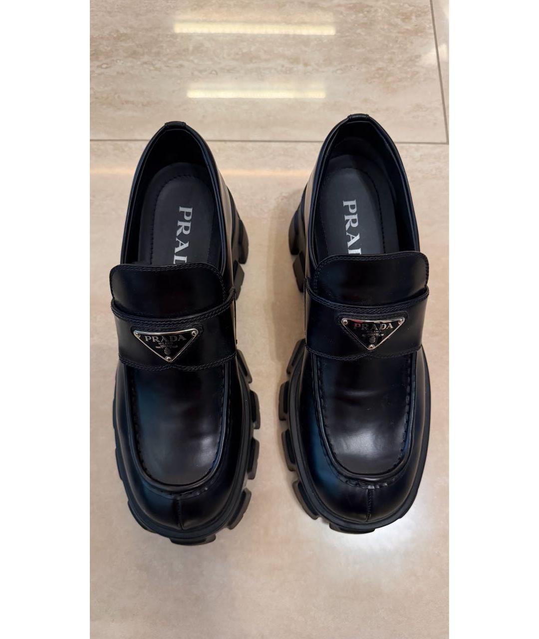 PRADA Черные кожаные лоферы, фото 3