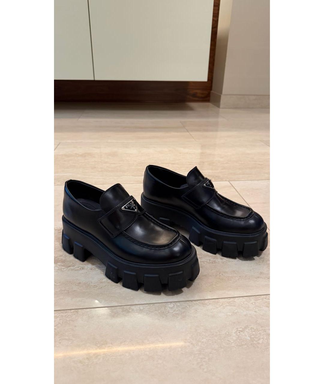 PRADA Черные кожаные лоферы, фото 5