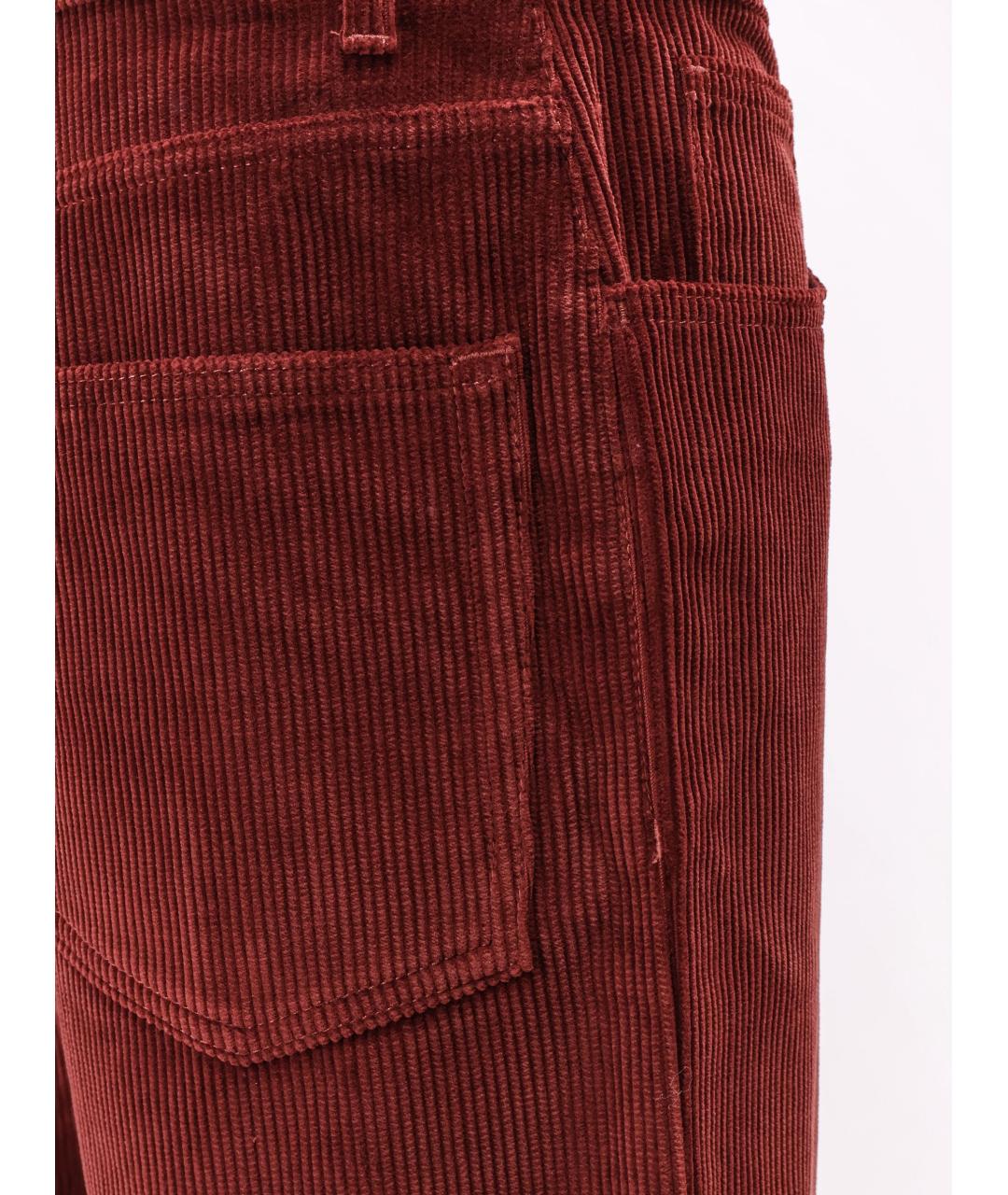 ROHE Бордовые хлопковые прямые брюки, фото 3
