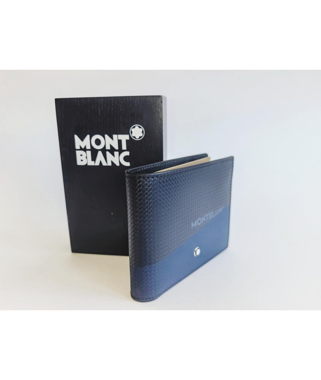 MONTBLANC Темно-синий кожаный кошелек, фото 2