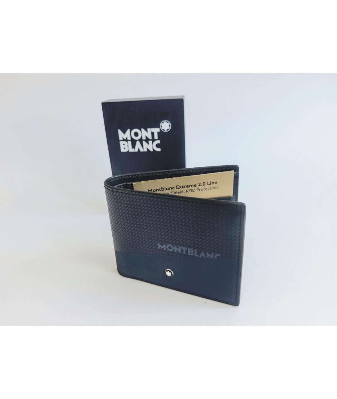 MONTBLANC Темно-синий кожаный кошелек, фото 3