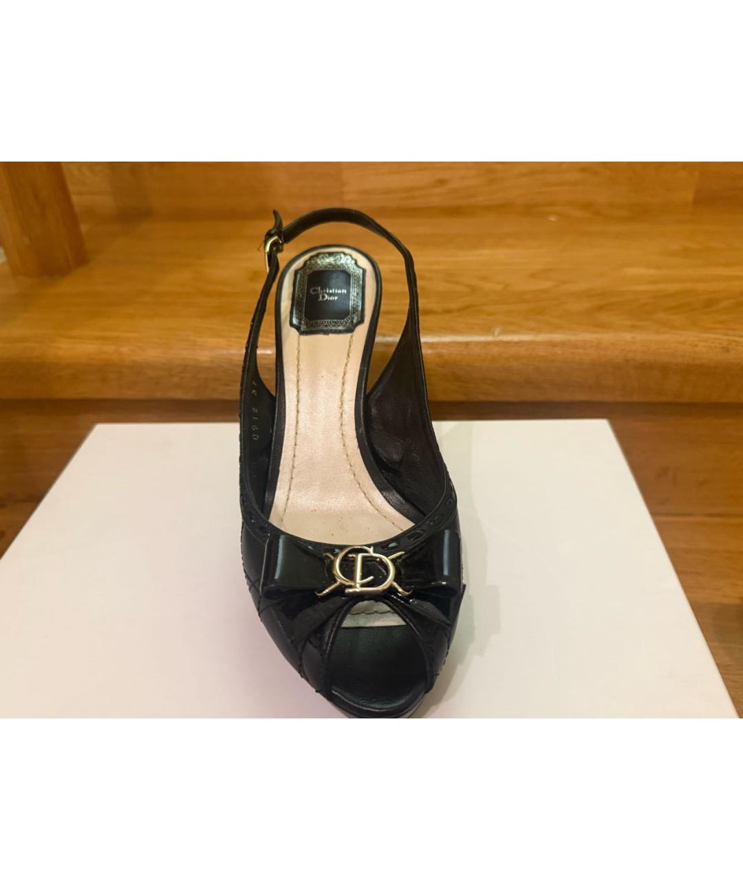 CHRISTIAN DIOR Черные кожаные туфли, фото 3