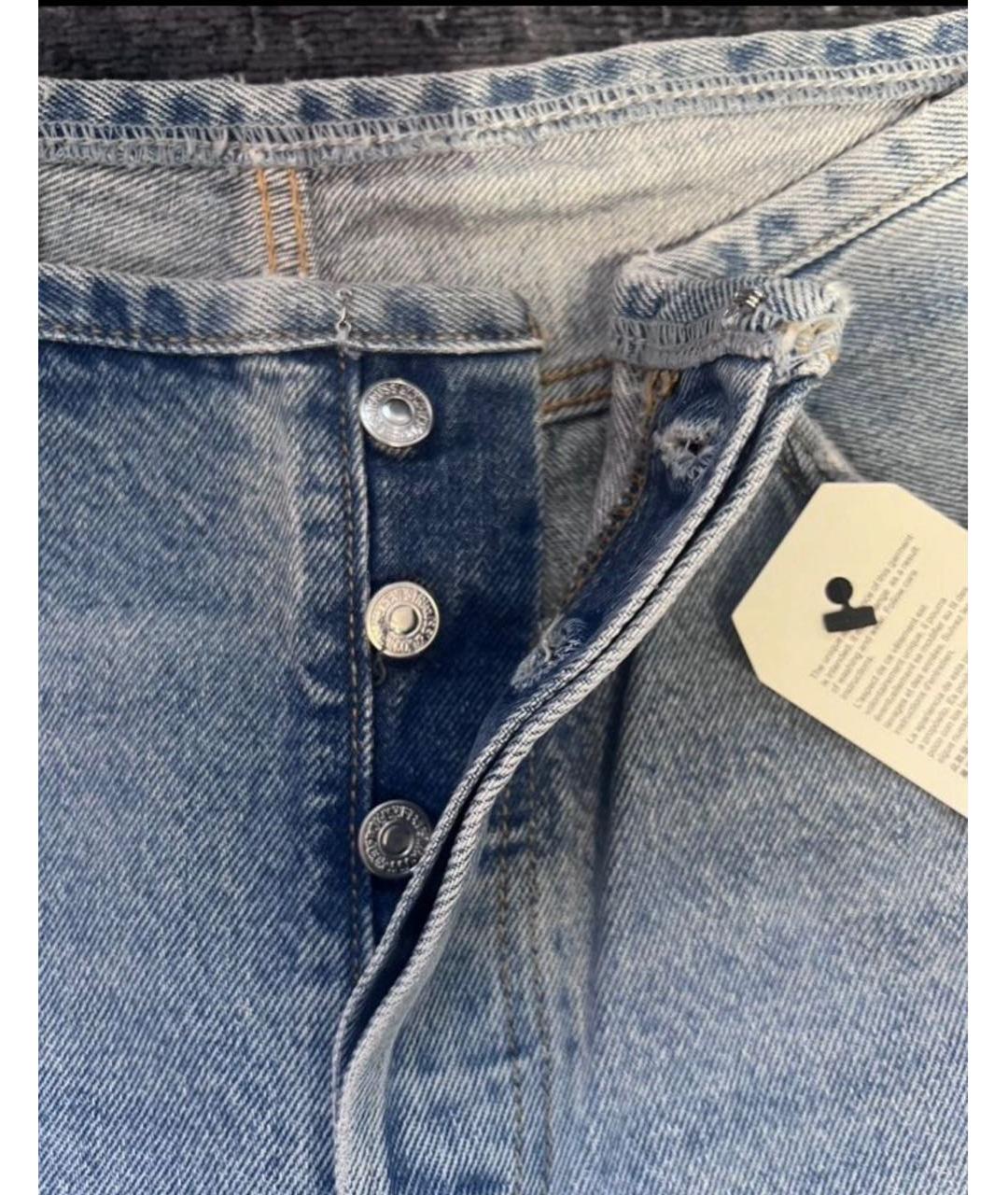 LEVI'S Голубые хлопковые прямые джинсы, фото 4