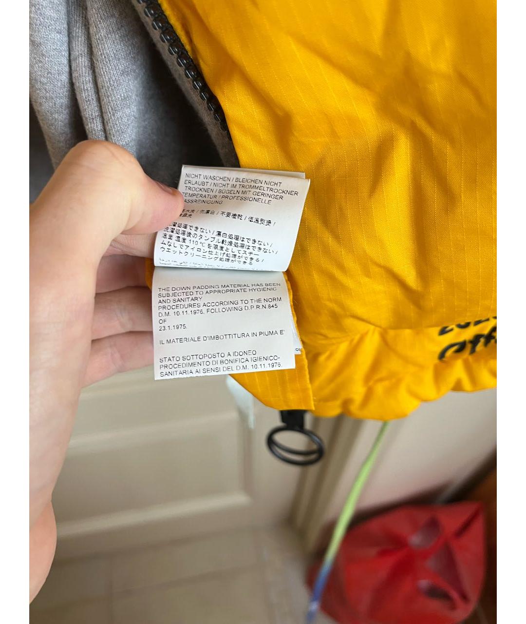 OFF-WHITE Желтая нейлоновая куртка, фото 7