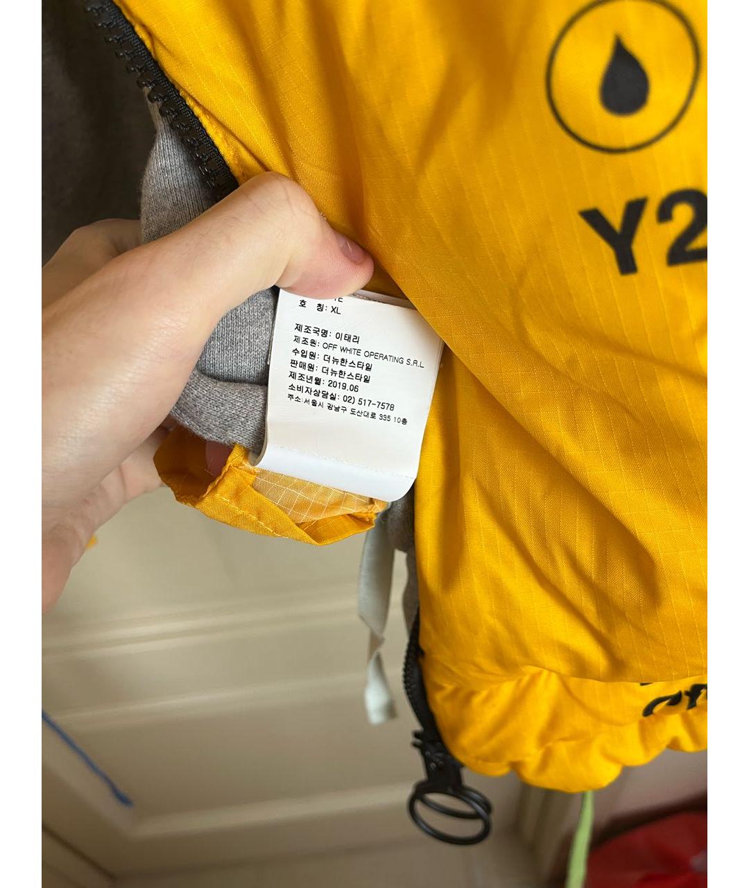 OFF-WHITE Желтая нейлоновая куртка, фото 8