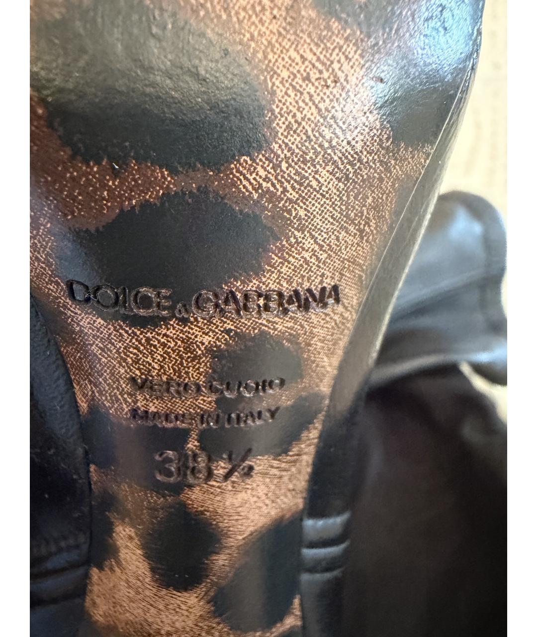 DOLCE&GABBANA Черные кожаные сапоги, фото 7