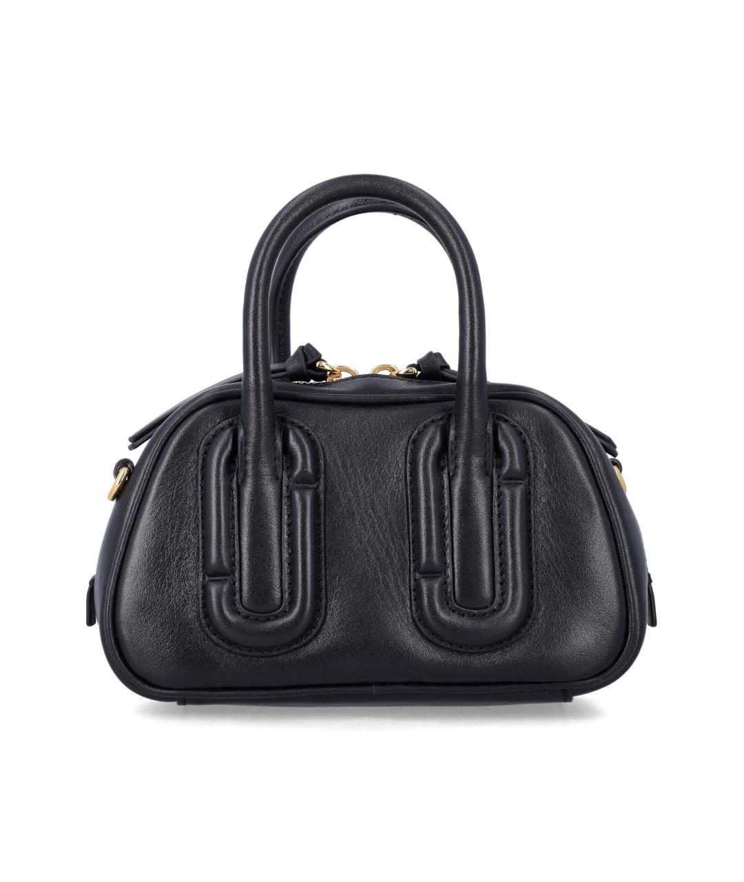 MARC JACOBS Черная кожаная сумка с короткими ручками, фото 3