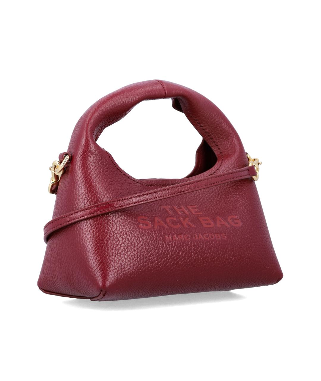 MARC JACOBS Бордовая кожаная сумка с короткими ручками, фото 2