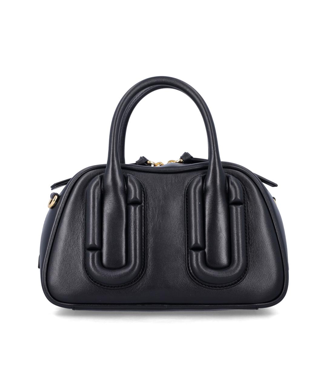 MARC JACOBS Черная кожаная сумка с короткими ручками, фото 3