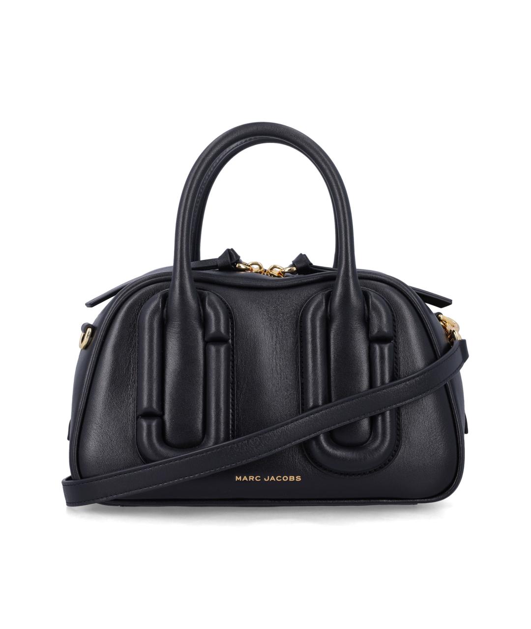 MARC JACOBS Черная кожаная сумка с короткими ручками, фото 1