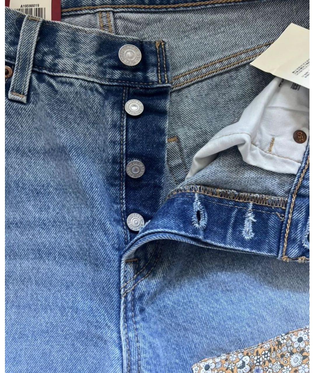 LEVI'S Голубые хлопковые прямые джинсы, фото 4