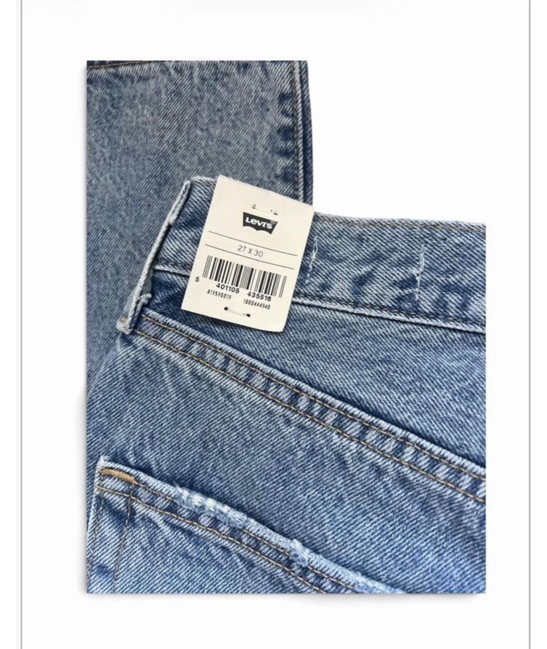 LEVI'S Голубые хлопковые прямые джинсы, фото 6
