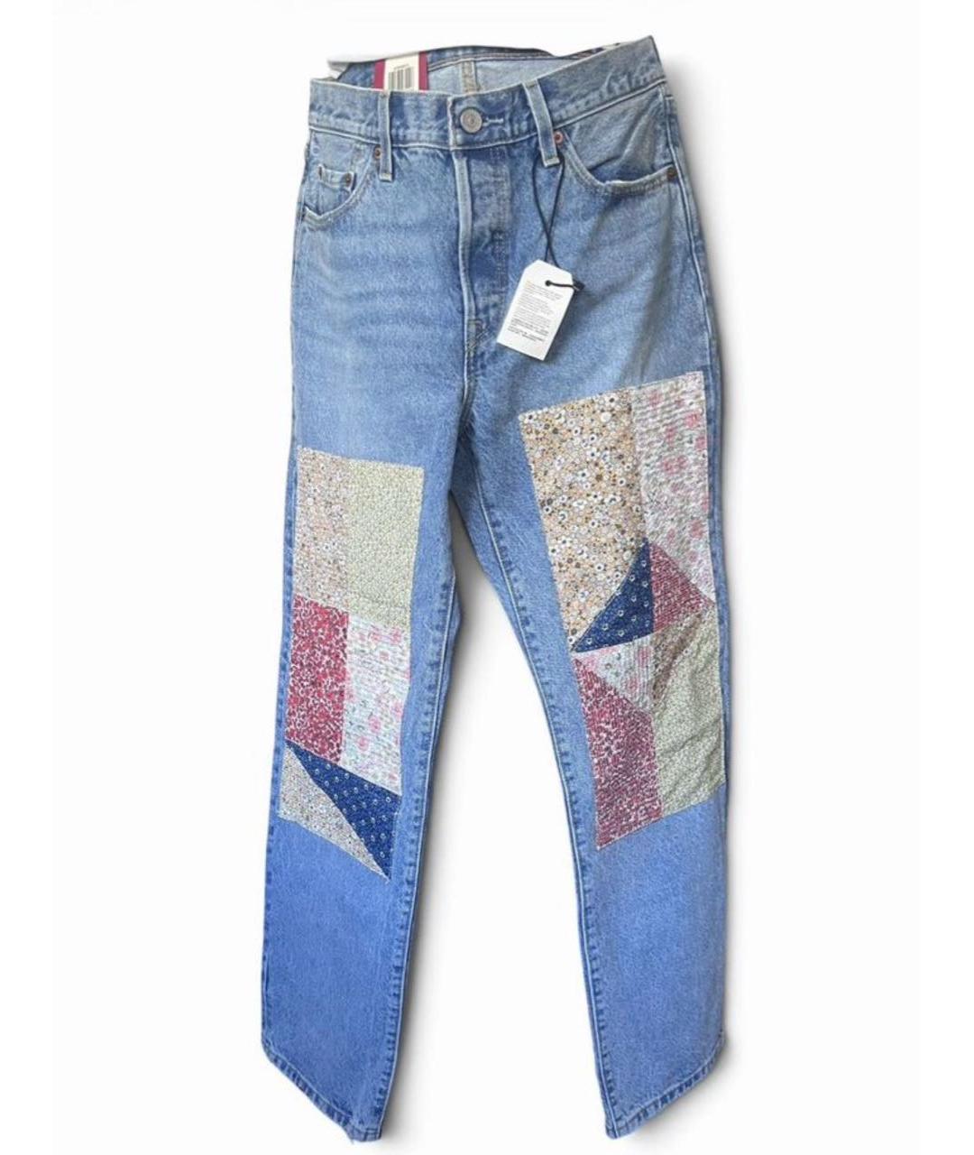 LEVI'S Голубые хлопковые прямые джинсы, фото 7