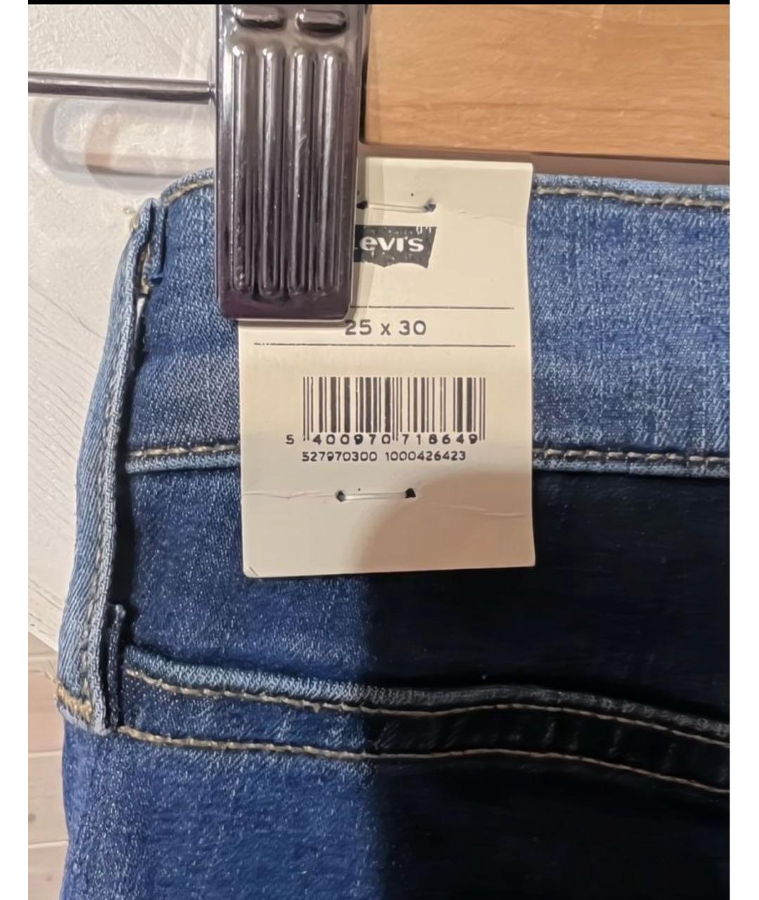 LEVI'S Синие хлопковые джинсы слим, фото 4