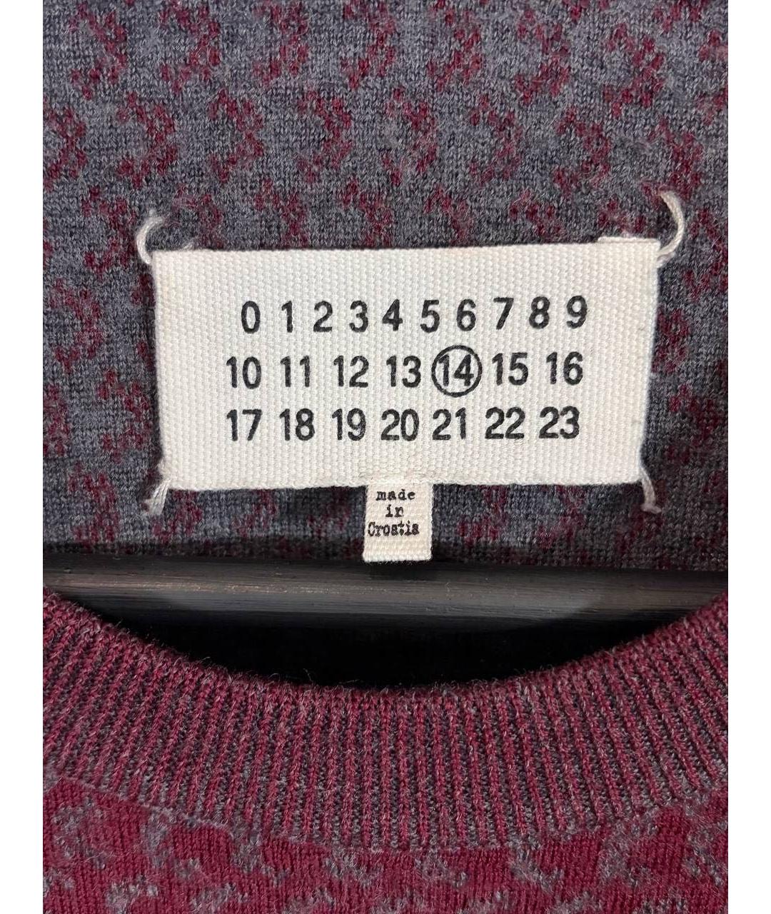 MAISON MARGIELA Бордовый шерстяной джемпер / свитер, фото 4