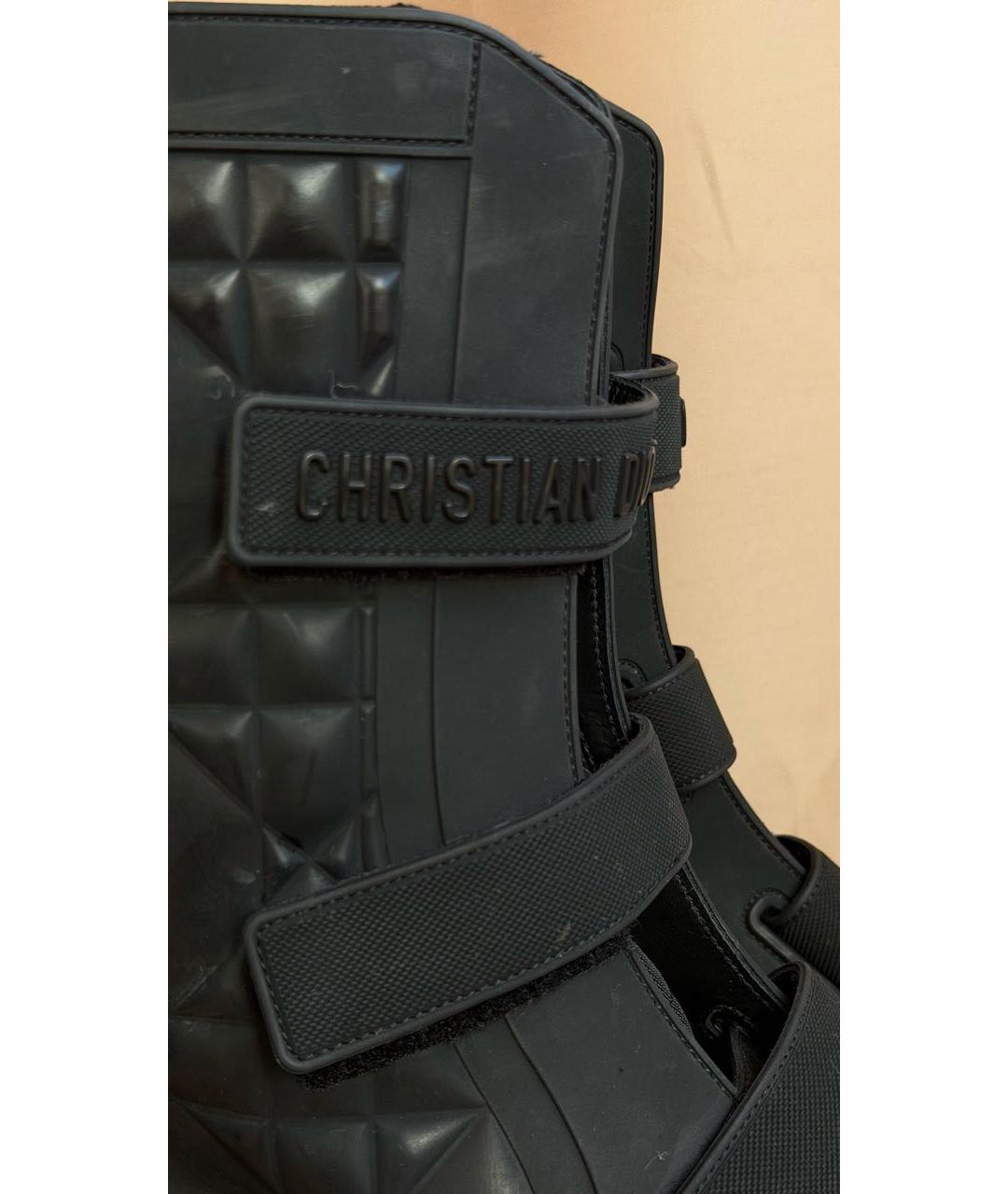 CHRISTIAN DIOR Черные резиновые ботинки, фото 8