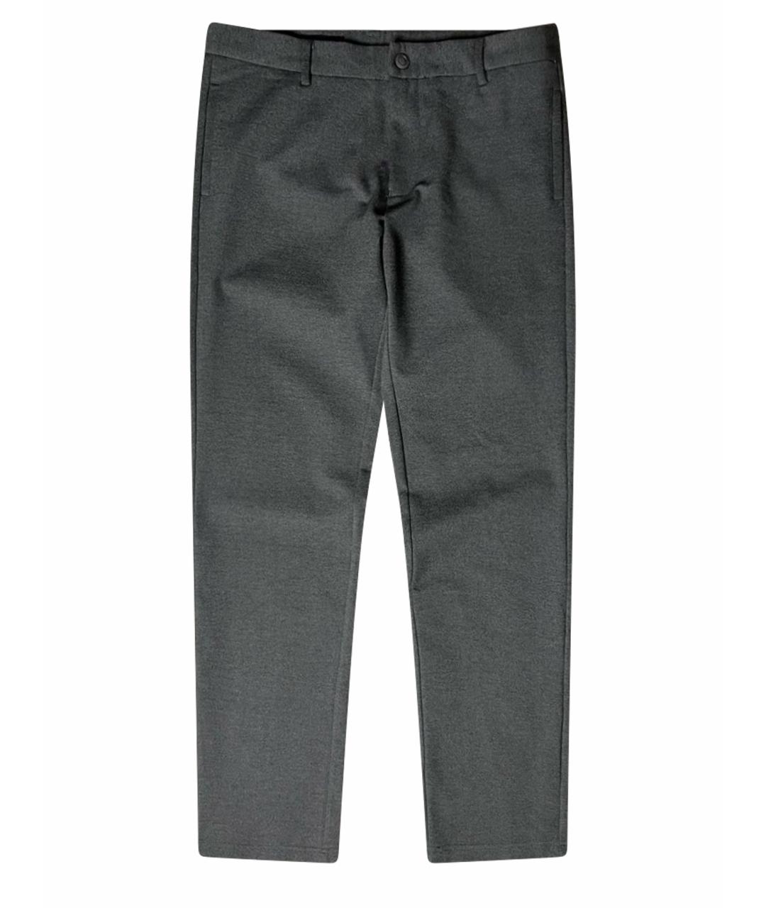ZEGNA Серые хлопко-эластановые повседневные брюки, фото 1