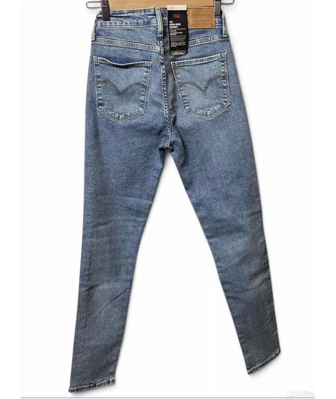 LEVI'S Голубые хлопковые джинсы слим, фото 2