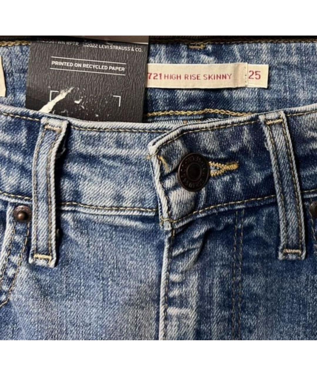 LEVI'S Голубые хлопковые джинсы слим, фото 3
