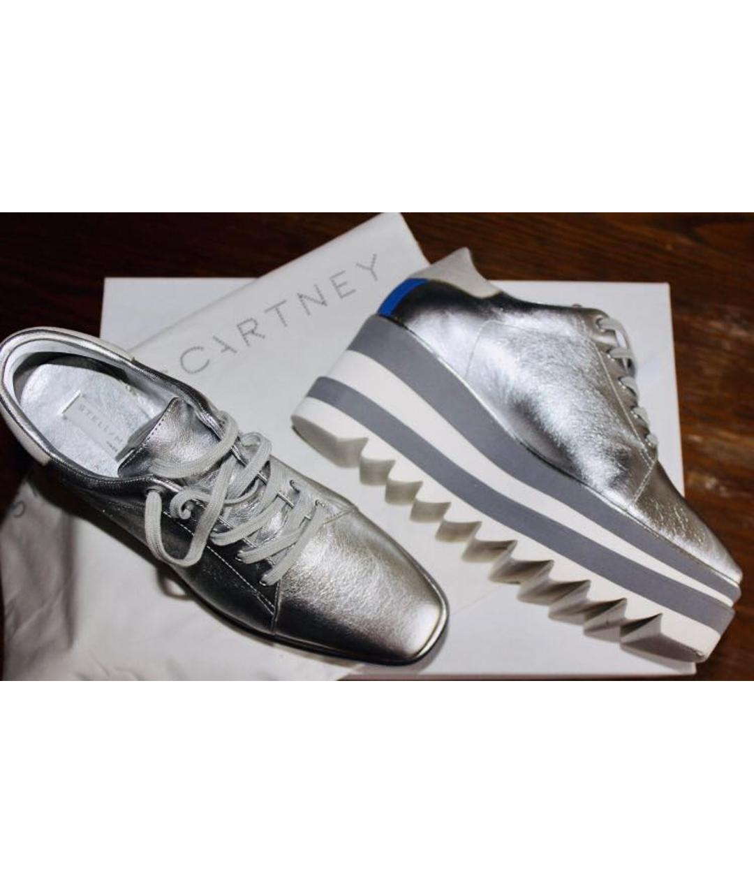 STELLA MCCARTNEY Серебряные ботинки из искусственной кожи, фото 4
