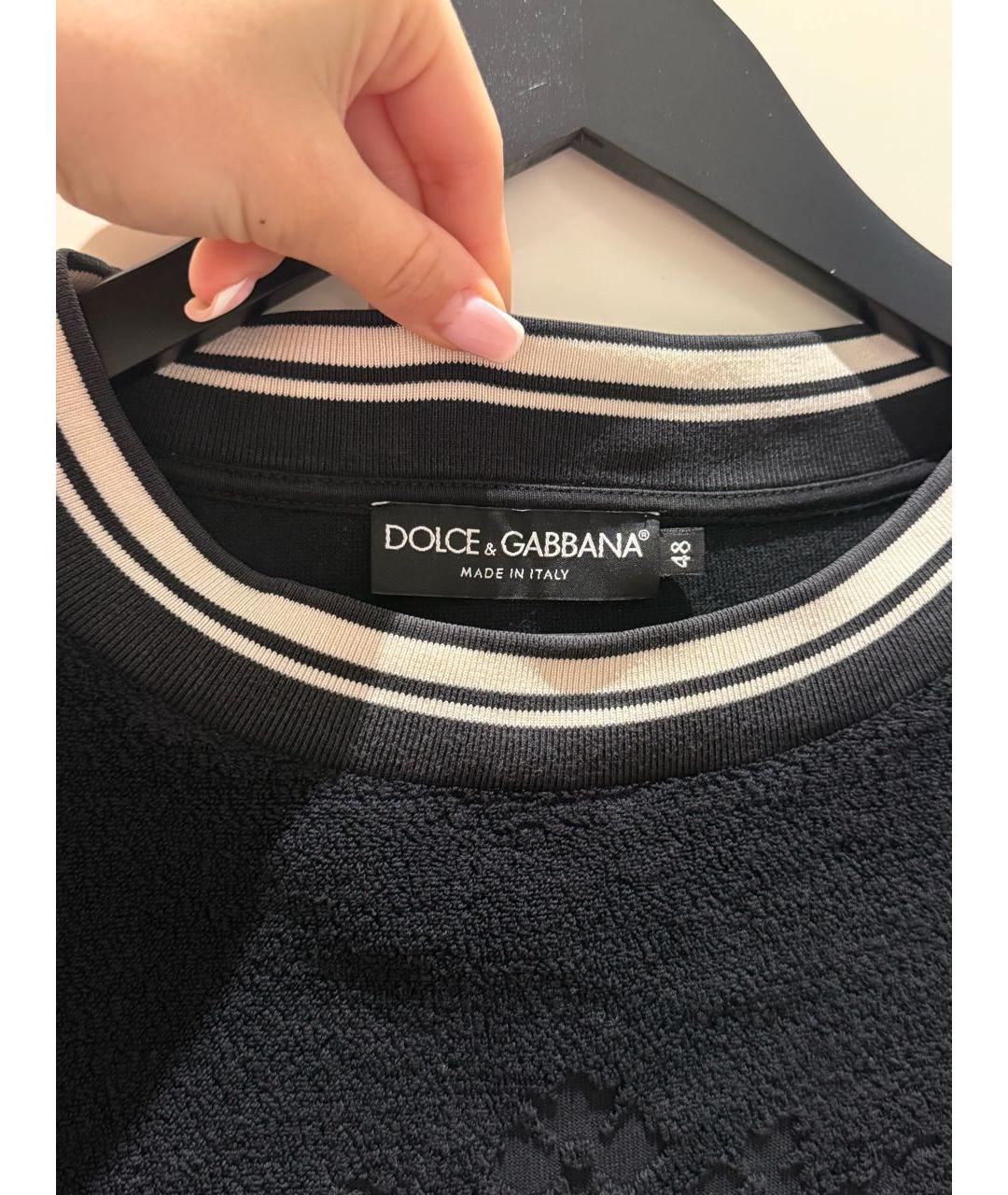 DOLCE&GABBANA Черный хлопковый джемпер / свитер, фото 3
