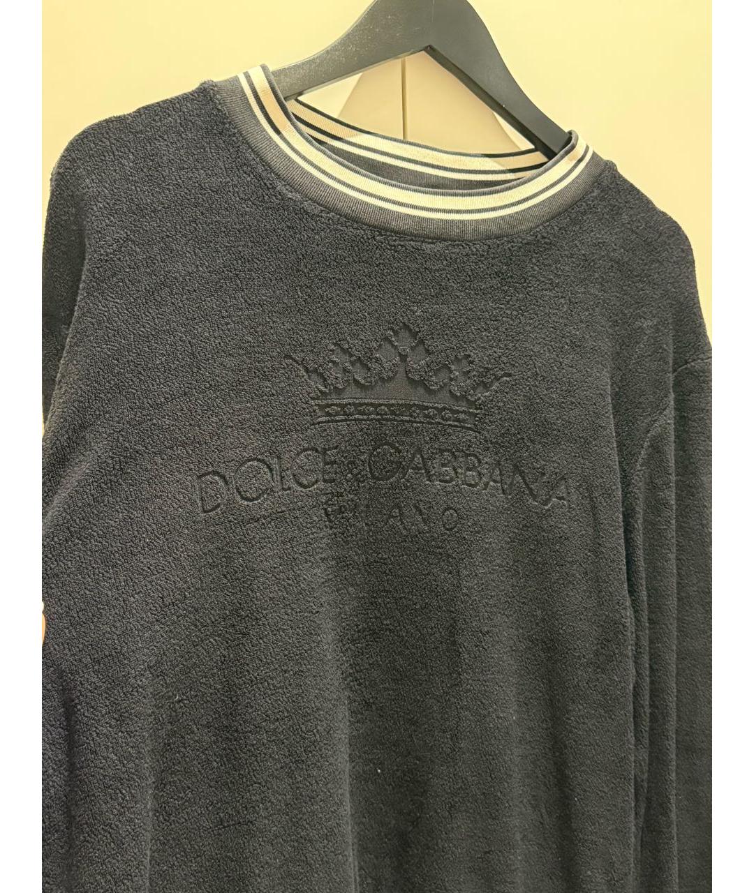 DOLCE&GABBANA Черный хлопковый джемпер / свитер, фото 2