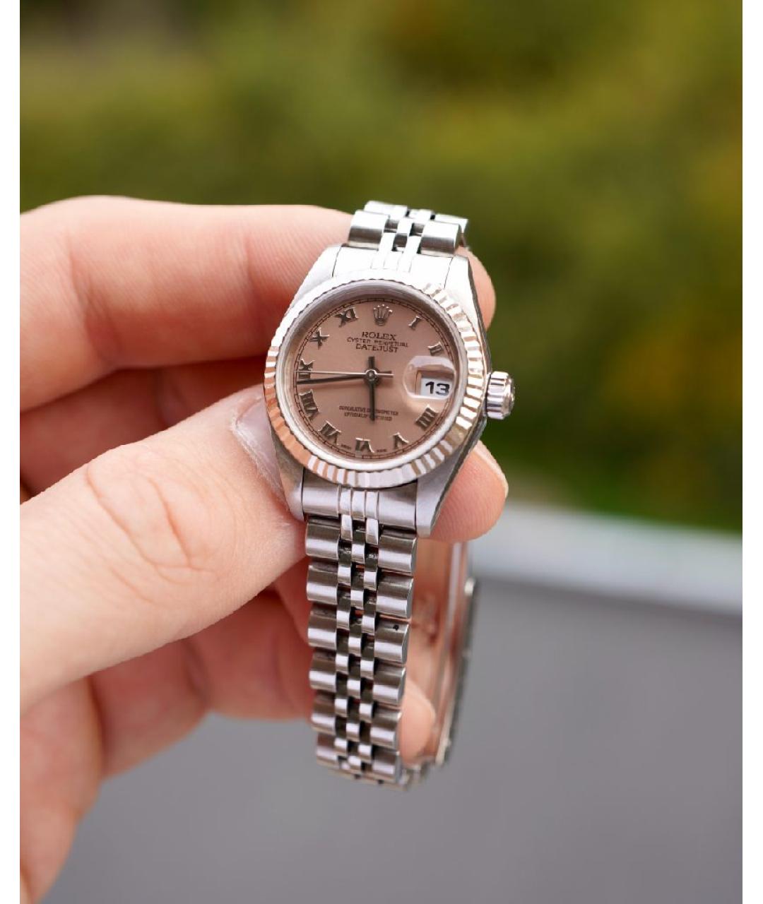 ROLEX Розовые часы из белого золота, фото 7