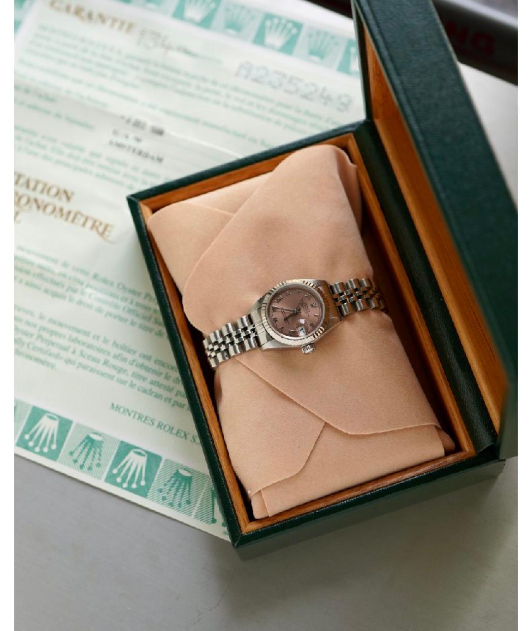 ROLEX Розовые часы из белого золота, фото 4