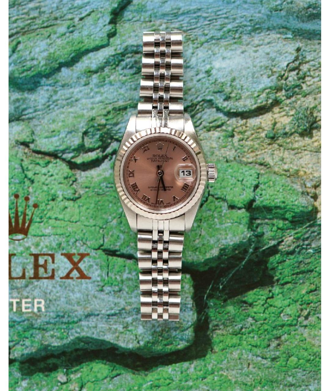 ROLEX Розовые часы из белого золота, фото 8