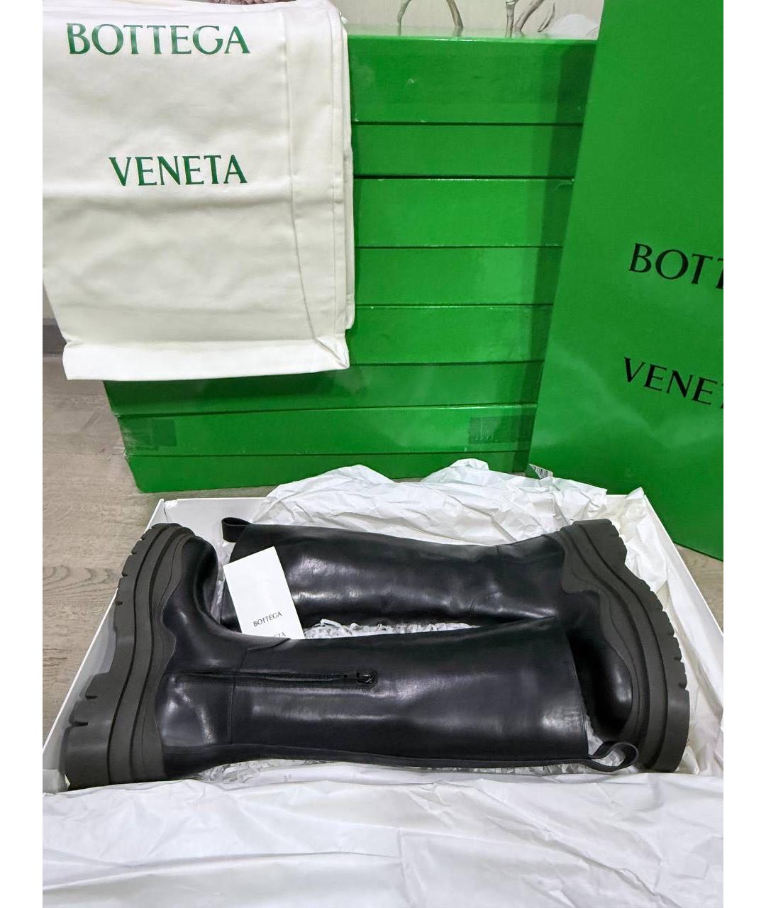 BOTTEGA VENETA Черные кожаные сапоги, фото 6