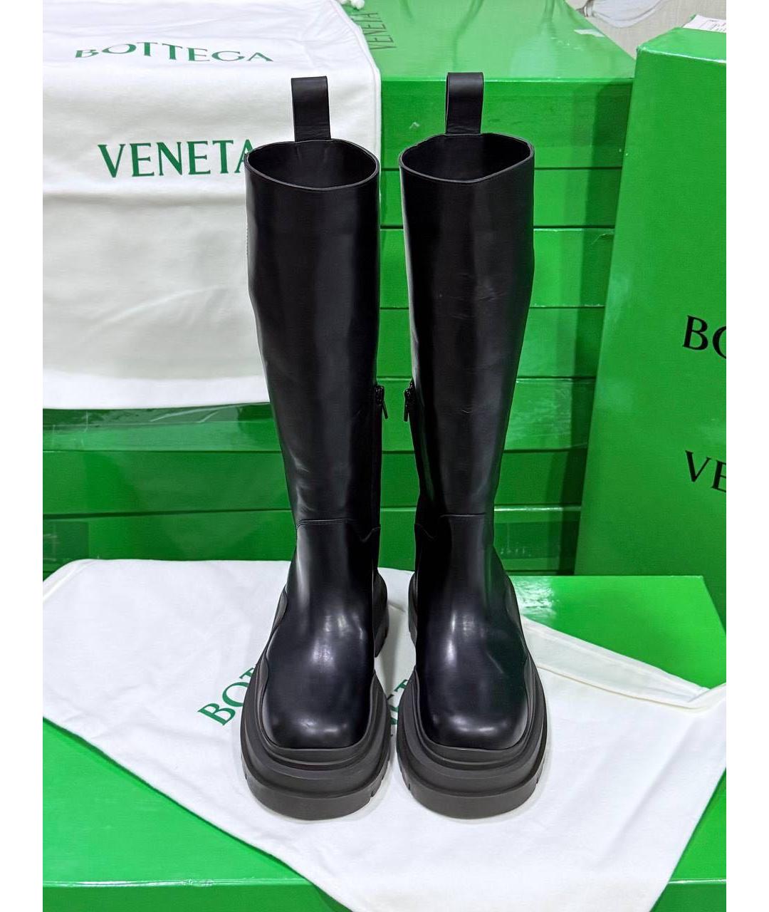 BOTTEGA VENETA Черные кожаные сапоги, фото 2