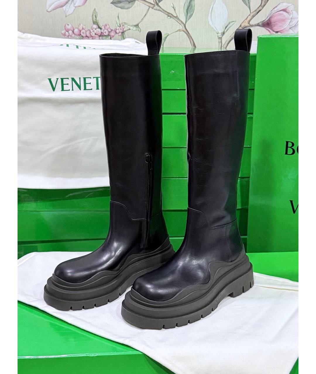 BOTTEGA VENETA Черные кожаные сапоги, фото 3