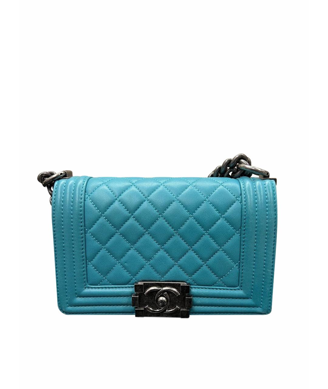 CHANEL Голубая кожаная сумка через плечо, фото 1
