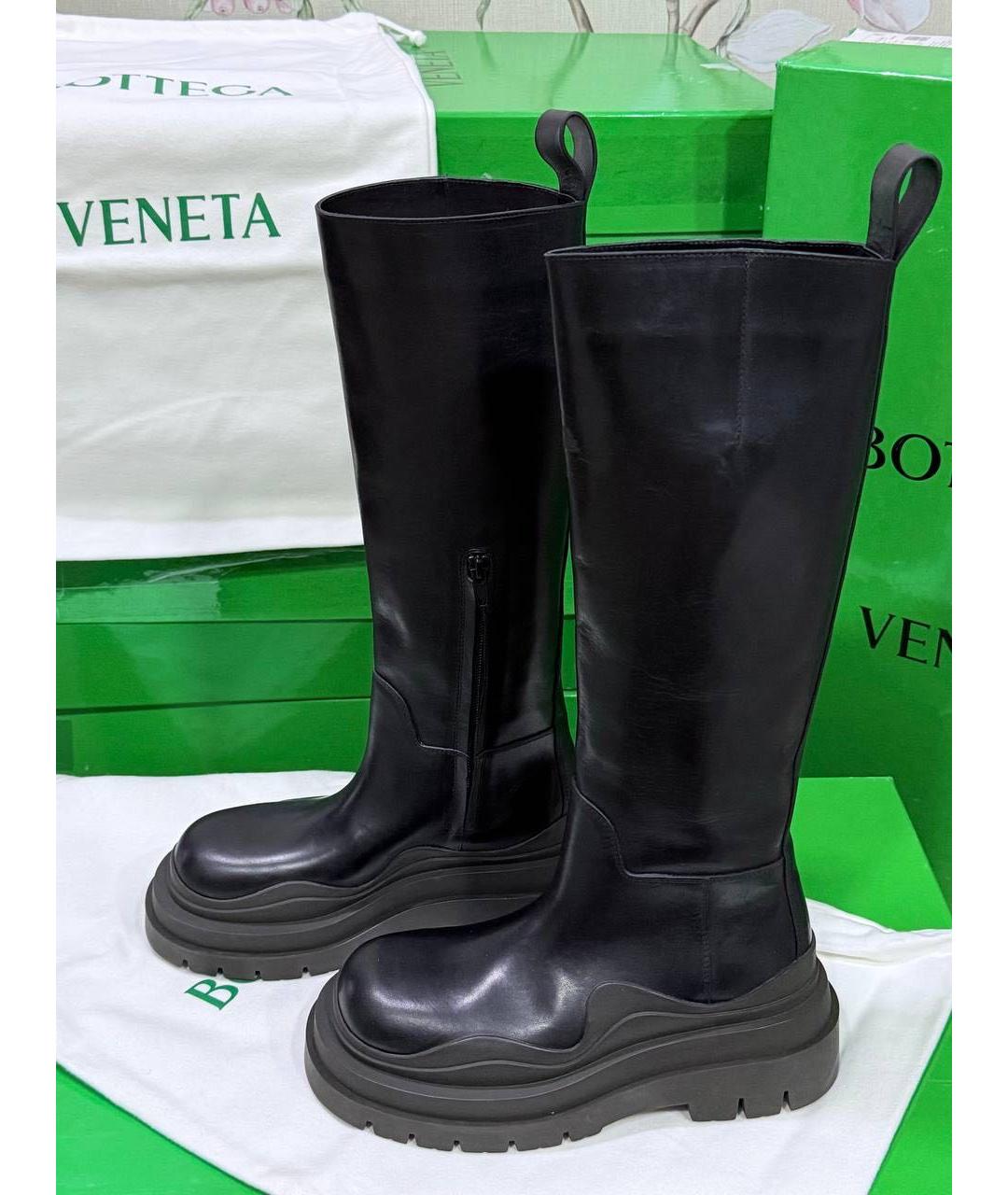 BOTTEGA VENETA Черные кожаные сапоги, фото 7