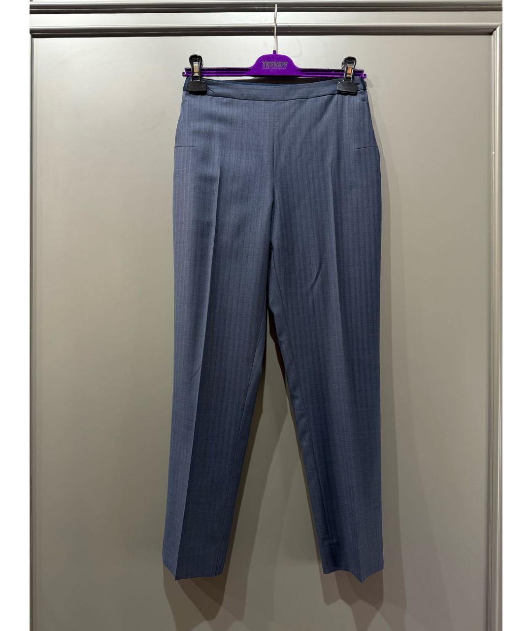 MAISON MARGIELA Синие шерстяные прямые брюки, фото 3