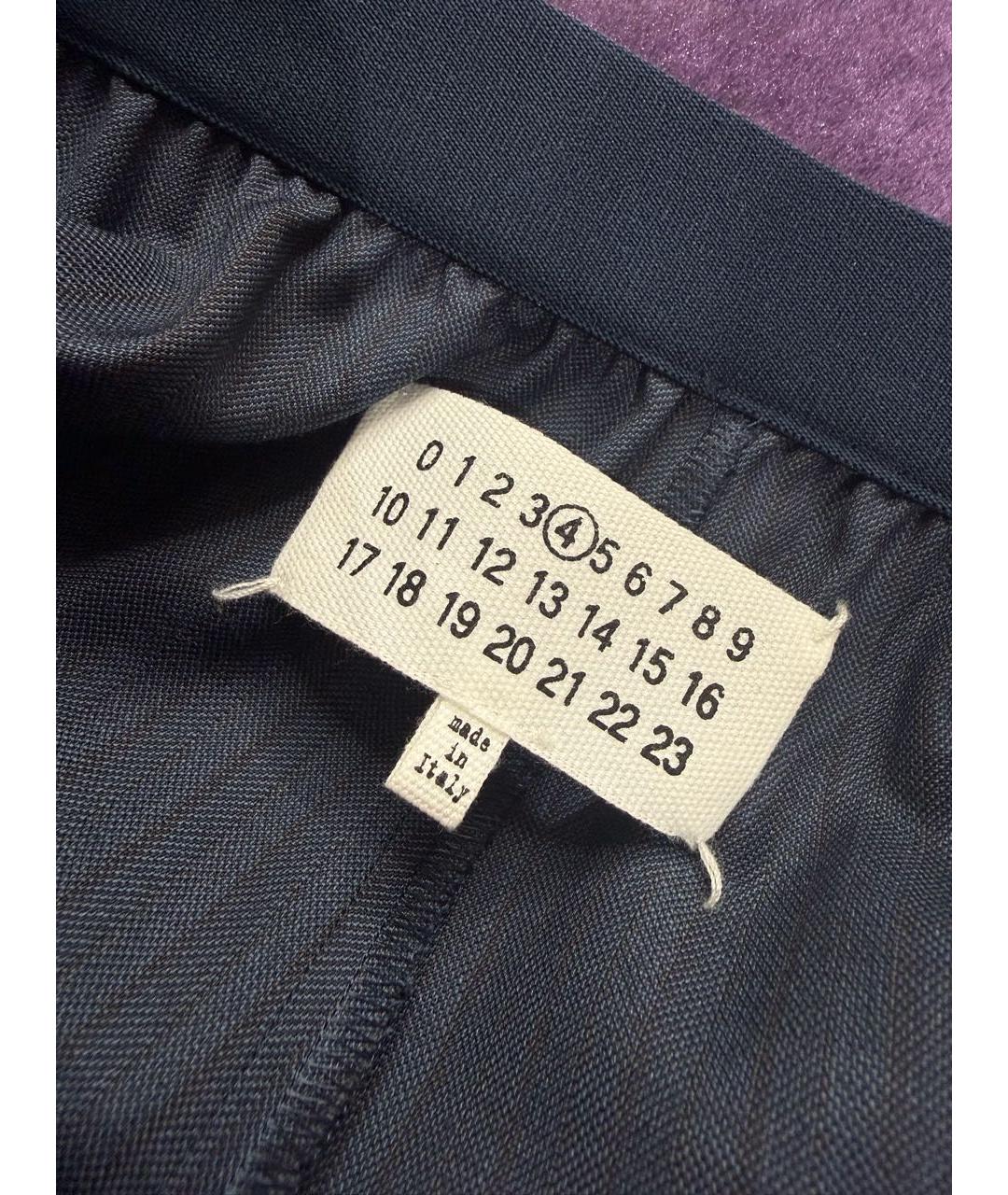 MAISON MARGIELA Синие шерстяные прямые брюки, фото 5