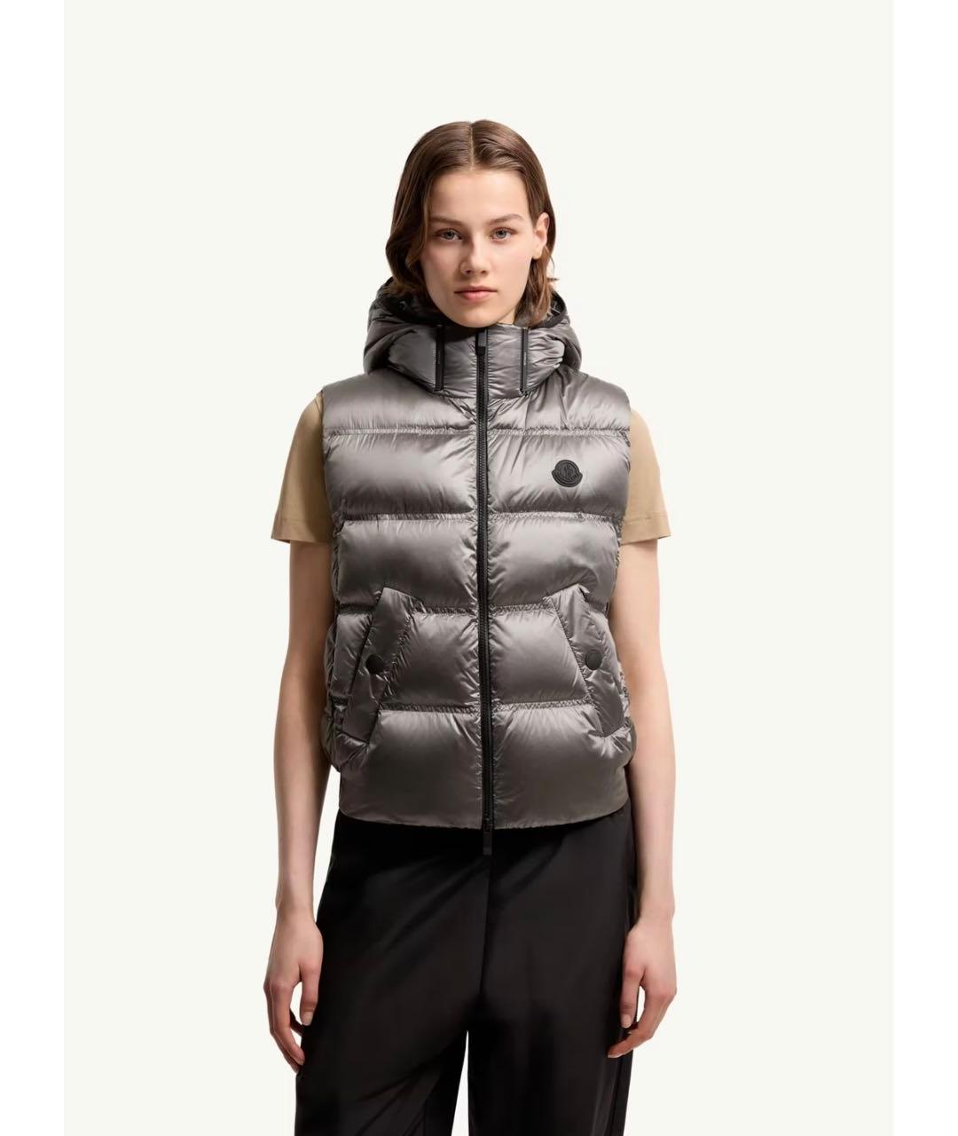 MONCLER Серебряный жилет, фото 4