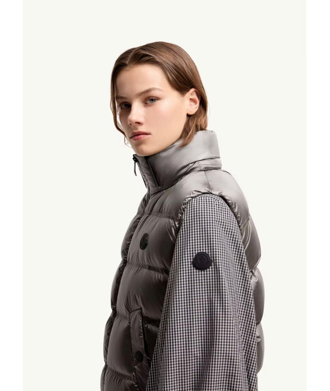MONCLER Серебряный жилет, фото 3