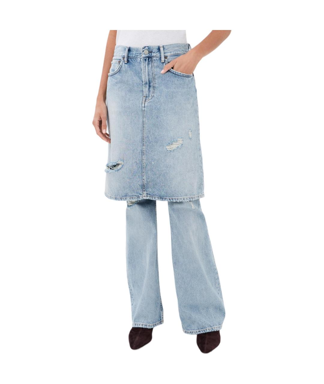 ACNE STUDIOS Голубые прямые джинсы, фото 5
