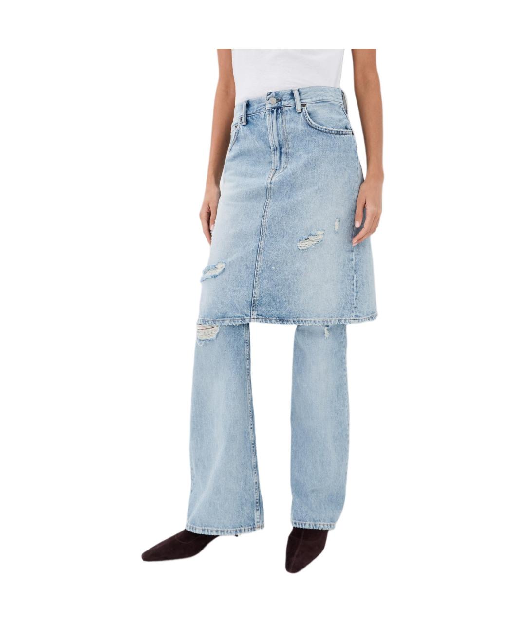 ACNE STUDIOS Голубые прямые джинсы, фото 4
