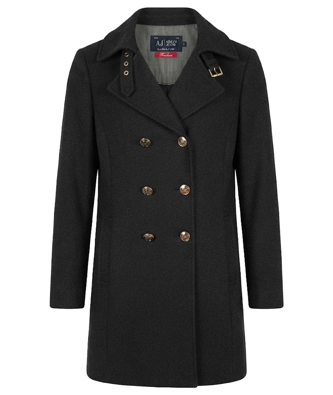 ARMANI JEANS Серое шерстяное пальто, фото 1