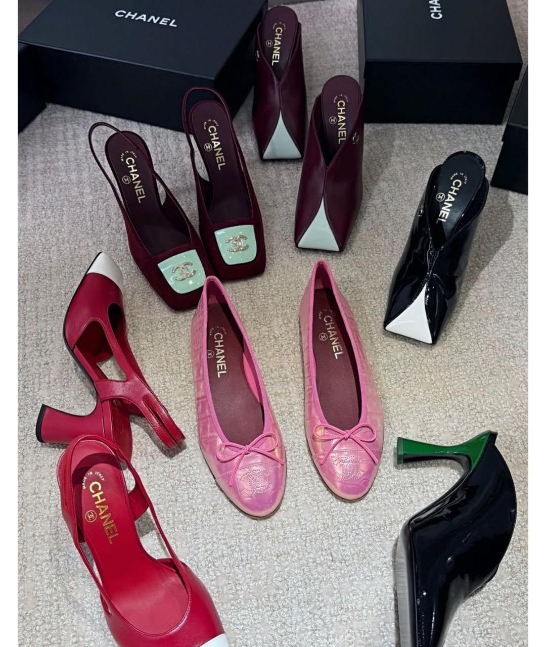 CHANEL Красные кожаные туфли, фото 3